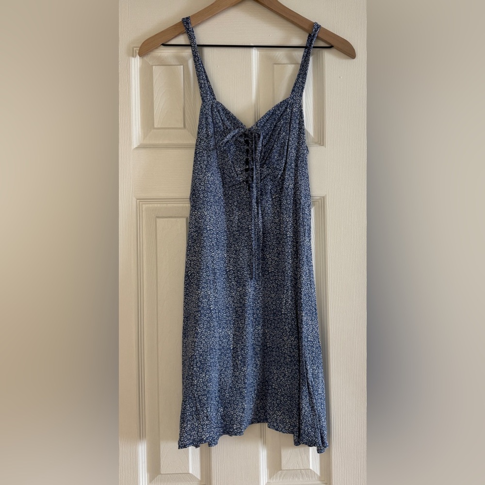 Blue Floral Tie-front Sundress Mini